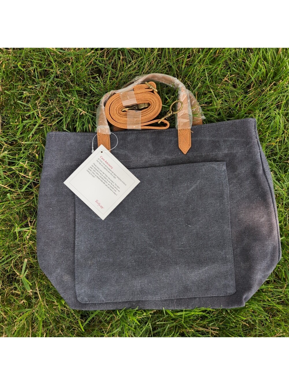 Thirty-One Window Shopper Tote Vintage Slate Color Brown Handles/ Shoulder Strap